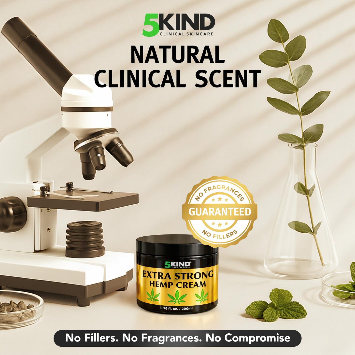 5kind Extra Strong Hemp Cream 6.76 fl oz - Maximum Strength - Natural Topical Cream - Muscle Rub for Lower Back, Joints, Neck, Knees, Shoulders