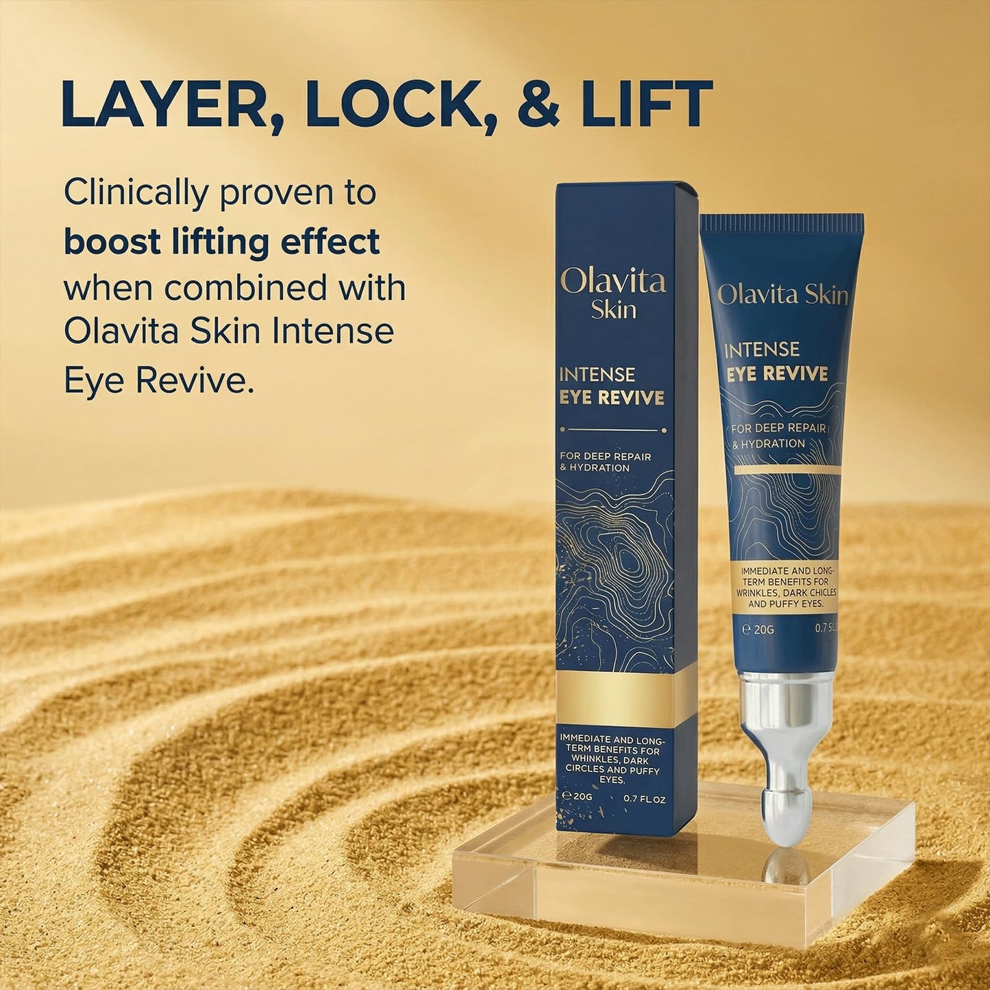 Olavita intense eye revive cream，Eye Repair Cream for Dark Circles & Puffiness，for Women and Men