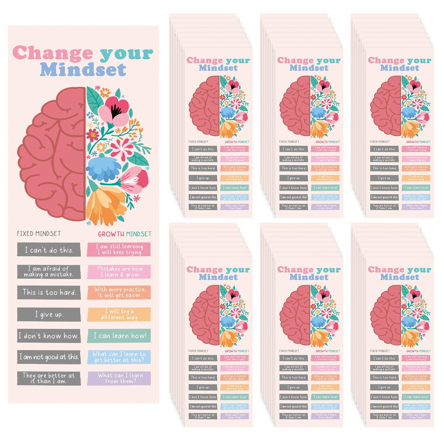 TaoBary 100 Pcs Inspirational Bookmarks for Kids Classroom Students Bulk Back to School Gifts Paper Positive Motivational Encouraging Affirmation Card from Teacher Classroom