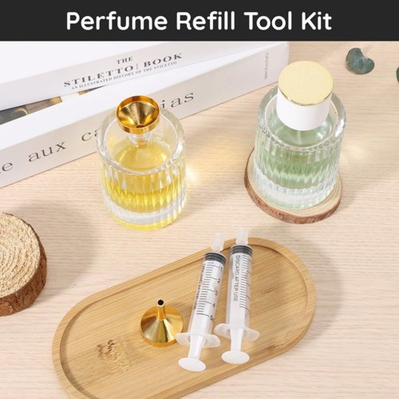 Segbeauty 10 Pack Perfume Travel Refill Tools, 5pcs Large Funnel for Refill Perfume, 5pcs 5ml Plastic Perfume Dispenser Refill Tool Transfer Tools Set for Refillable Perfume Atomizer Spray Bottle