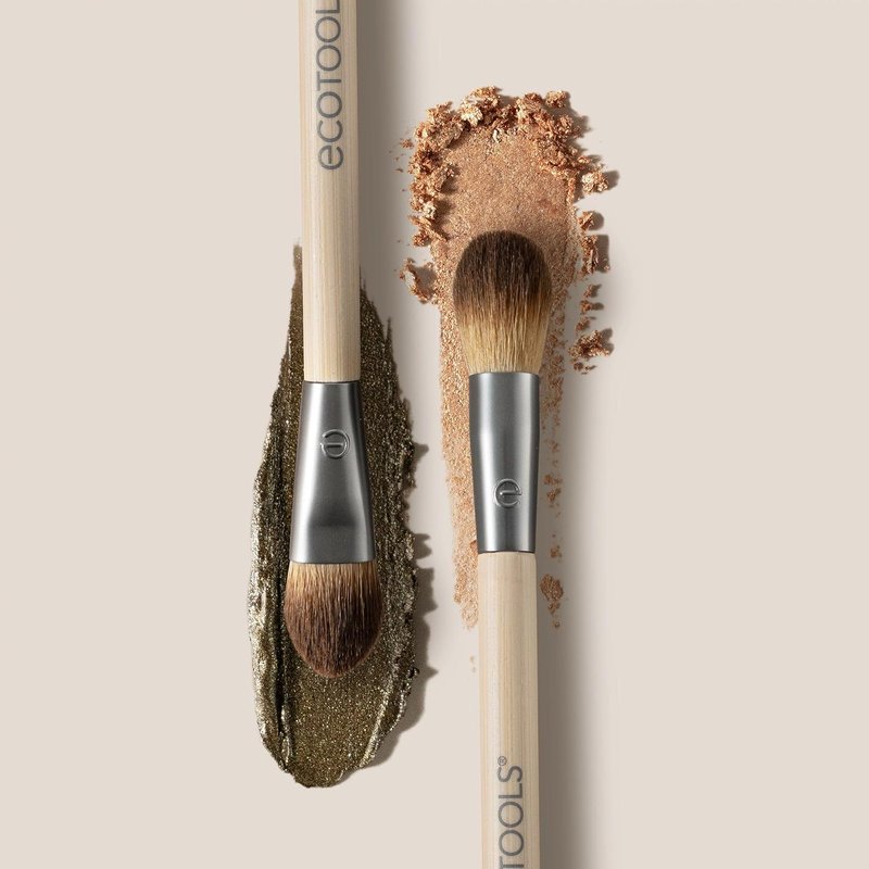 EcoTools Dual-Ended Eye Brush - Cream & Powder Eyeshadow Brush for Blending & Packing | Vegan & Cruelty-Free