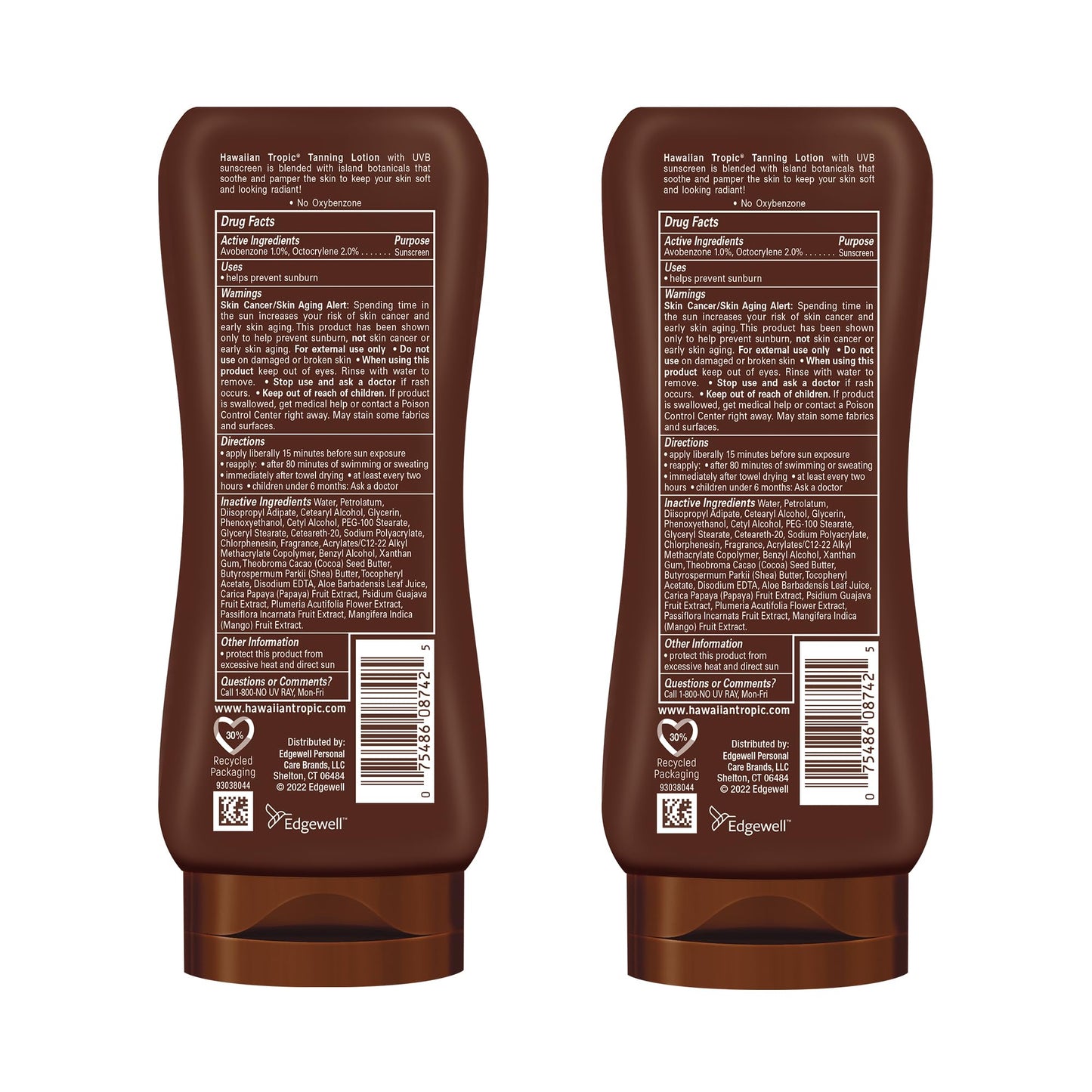 Hawaiian Tropic Island Tanning Lotion, SPF 4, 8 Fl Oz (2 Pack)