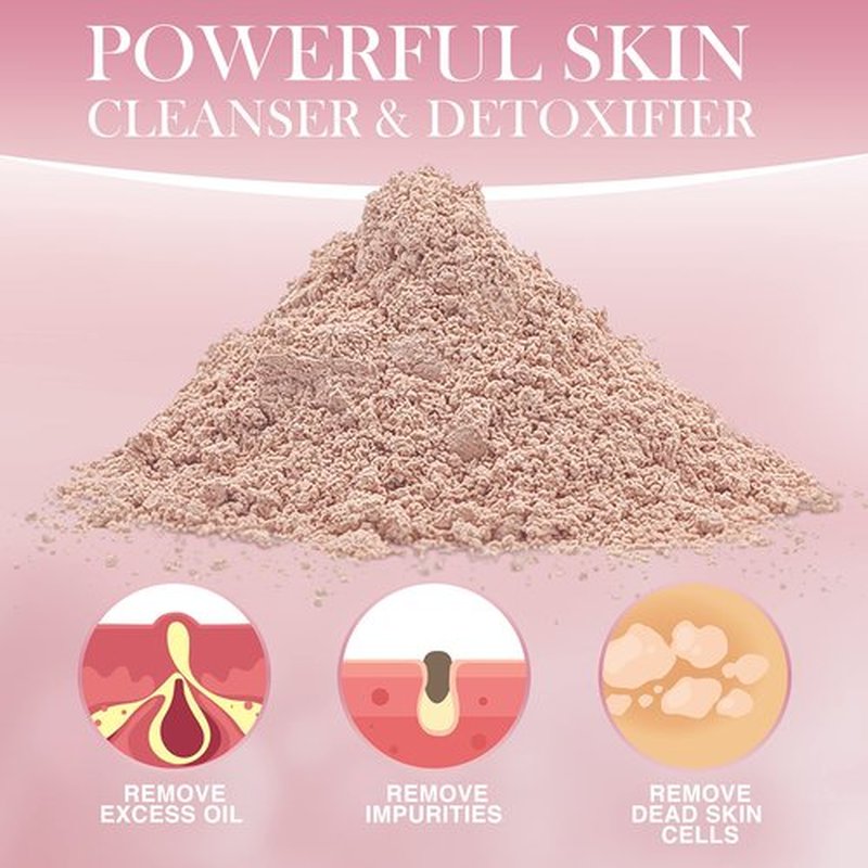Best Nature's Australian Pastel Pink Clay 100% Pure Natural 8 fl oz - Natural Exfoliating & Detoxifying Facial Scrub - Organic Clay Powder for Face Masks, Body Soaps, Bath Bombs, Makeup, Lotions