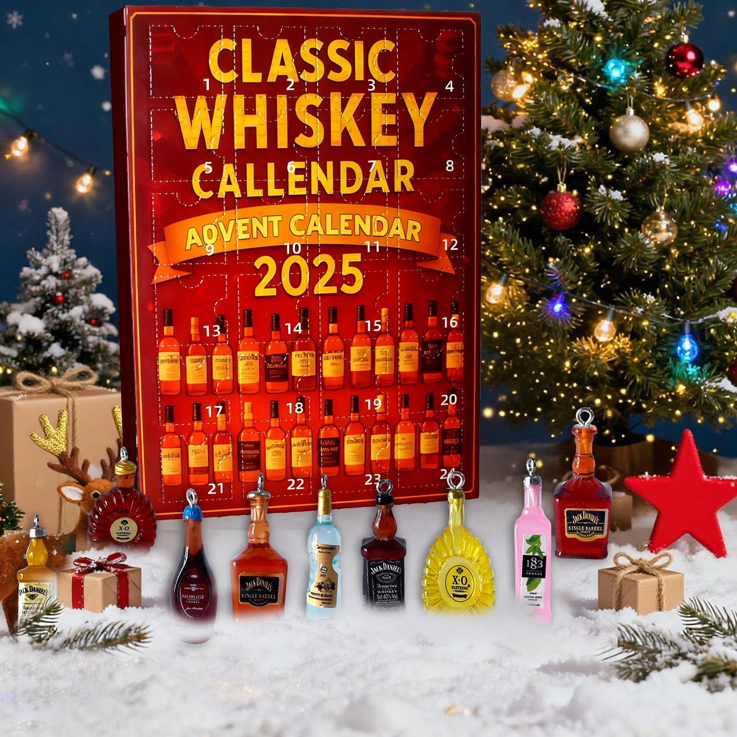 Whiskey Advent Calendar,24-Day Whiskey-Themed Countdown A Daily Tasting Journey Through the World Flavors of Whiskey (Brown)