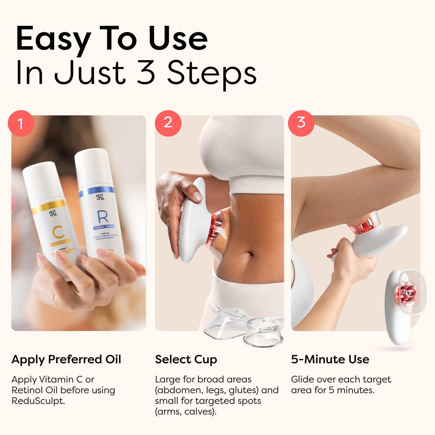 Redu Sculpt Body Sculpting Machine with Vitamin C Oil & Retinol Oil