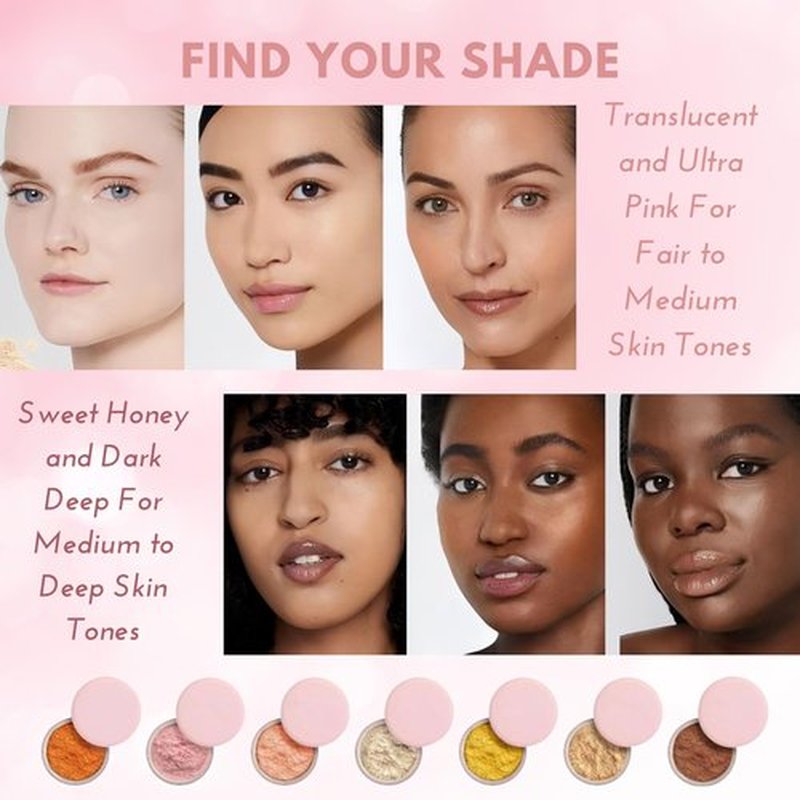 Pewosrid Luminance Milano Powder, Luminance Powder, Beauty Blurring Powder, Luminance Milano Pink Powder, Beauty Pink Setting Powder for All Skin Tones (06#, Pack of 1)