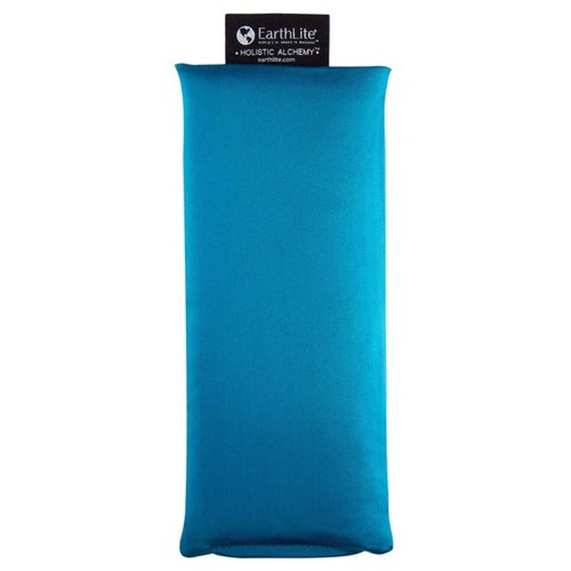 EARTHLITE Holistic Alchemy Aromatherapy Eye Pillow - 100% Silk Cover, Natural Herbs & Flax Seeds, Weighted, Cooling & Soothing Teal Blue