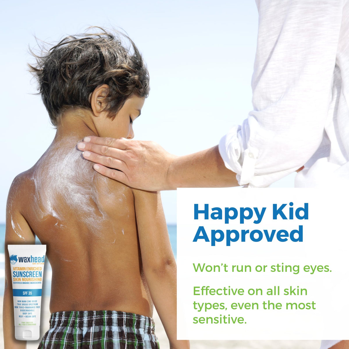 Waxhead Non-Nano Zinc Oxide Sunscreen for Face and Body, SPF 35 Pure Mineral Sunblock Lotion, Physical Zinc Formula with Vitamin D & E, Sensitive Skin Protection, Tattoo Sunblock (4 oz)