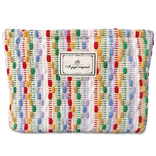 STARDW Aesthetic Makeup Bag for Women Travel Toiletry Bag Large Capacity Makeup Organizer Bag Kawaii Cosmetic Bags Zipper Pouch(Rainbow)
