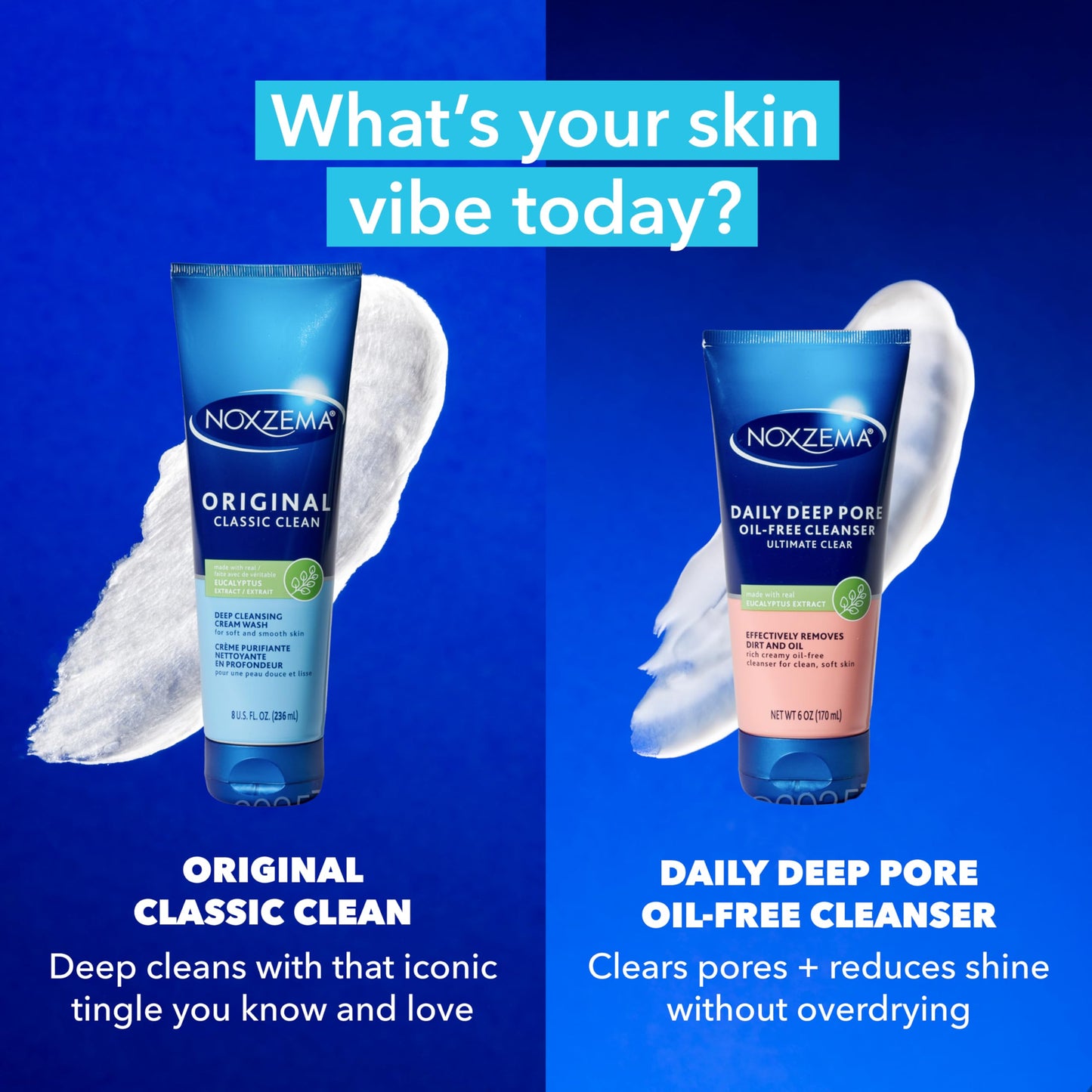 Noxzema Original Classic Clean Face Wash, Deep Cleansing Cream for Fresh, Healthy-Looking Skin, Hydrating Formula Removes Dirt, Oil & Makeup, Dermatologist Tested, 8 oz (6 Pack)