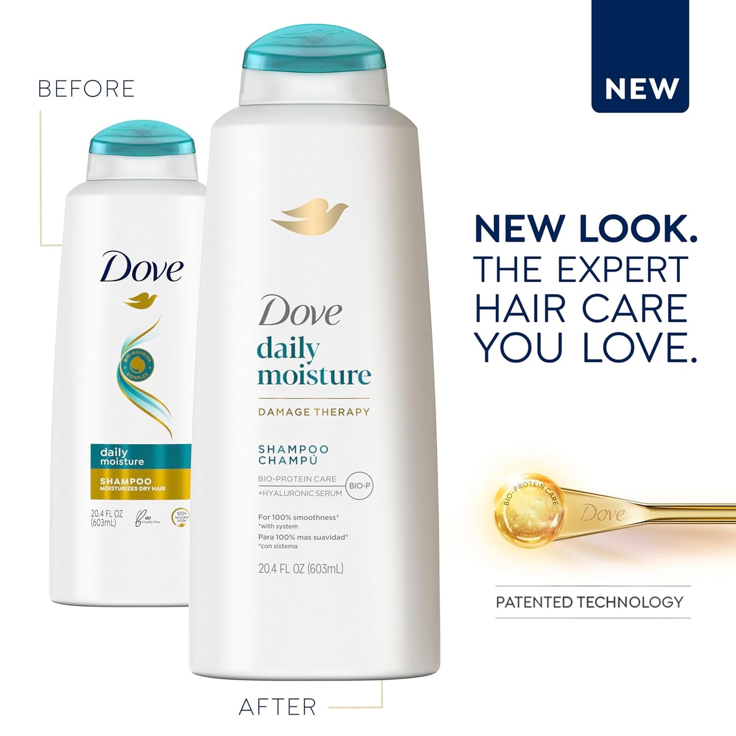 Dove Damage Therapy Shampoo 6-Pack, Coconut & Hydration, 24H Hydration for Revitalizing Dry, Damaged Hair, 12 Oz Ea