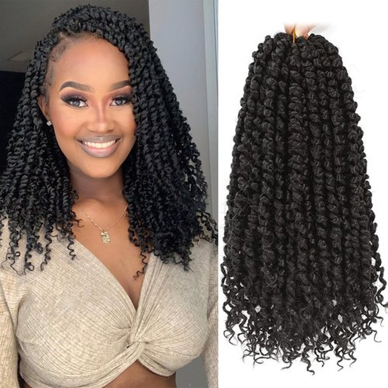 Alrence Passion Twist Crochet Hair 8 Packs Pre twisted Passion Twist Hair For Women Soft Bohe Pre-looped Crochet Braids (14 Inch (Pack of 8), 4#)