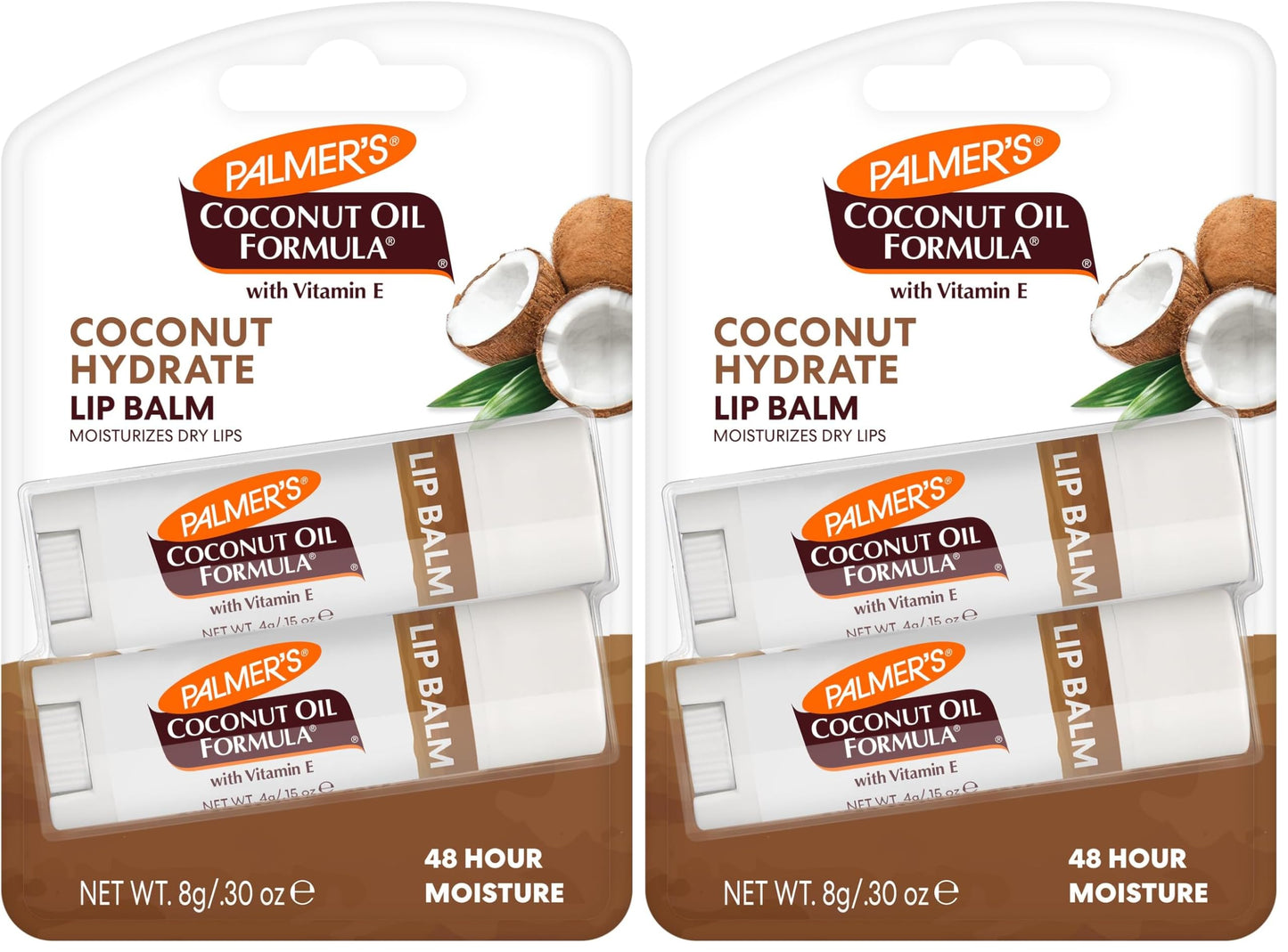 Palmer's Coconut Oil Formula Lip Balm Duo, All-Day Moisturization, Hydrates Dry, Cracked Lips, 2 Count (Pack of 2)
