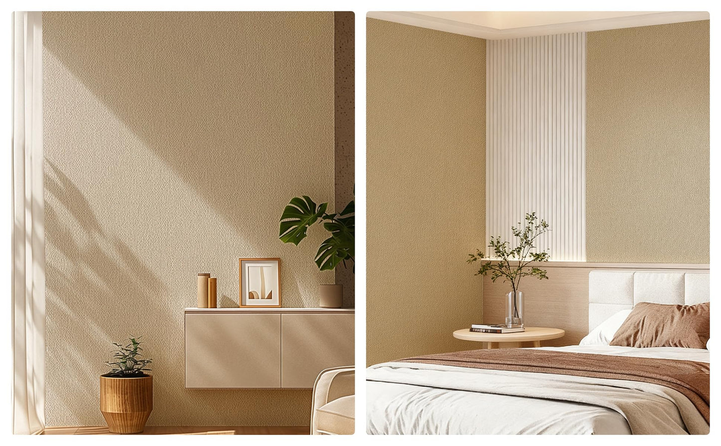 QYSUMIAO Fabric Grasscloth Texture Self-Adhesive Wallpaper Linen Peel and Stick Wallpaper Easy to Apply Removable Easy to Clean for Bedroom Livingroom Cabinet 16.5inx236.2in -Brown