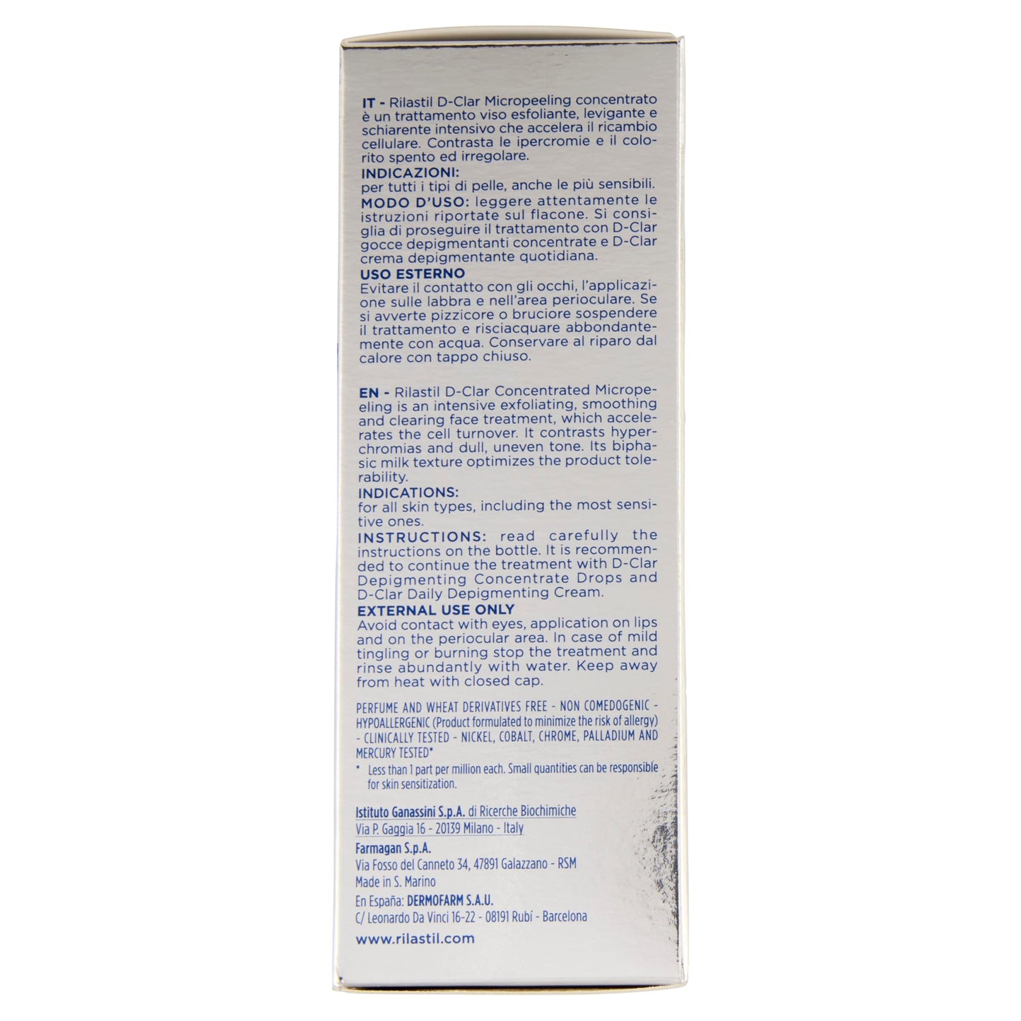 Rilastil D-Clar Concentrated Micropeel 100ml+40 Cotton Pads