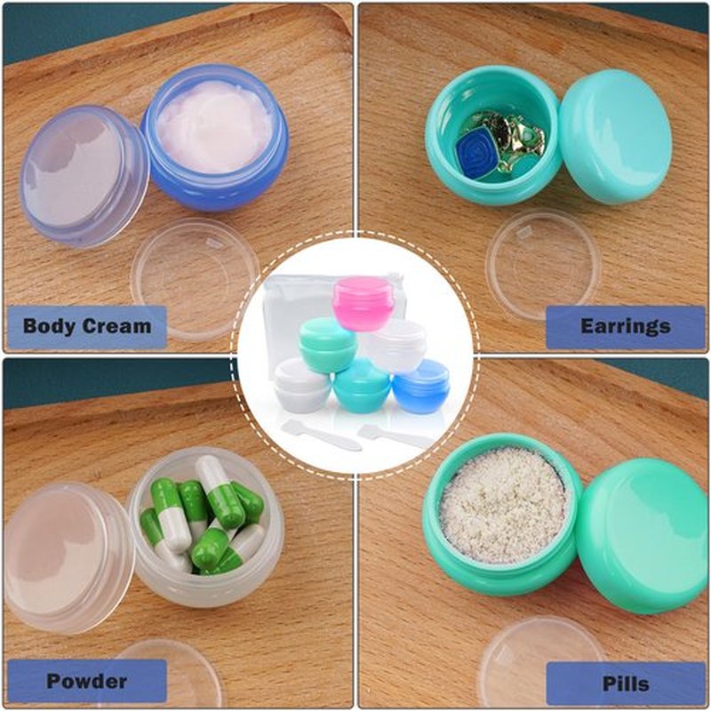 Cosywell Travel Containers for Creams 20ml Travel Jars for Toiletries TSA Approved Silicone and PP Cream Jars Refillable Leak-proof Travel Accessories with Lid for Cosmetic Makeup Cream (9 Pieces)