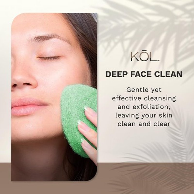 KOL Face Scrubber, Cucumber Infused Exfoliating Facial Cleansing Pads, Disposable Exfoliator Face Sponge for Daily Face Cleaning and Makeup Removal, 6 Count