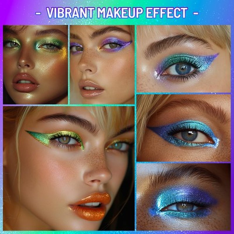 UCANBE 4PCS Chameleon Eyeshadow & Eyeliner Gel Pencil Set - Multichrome Shifting Colors Metallic Glitter Eye Makeup,Waterproof Long-Lasting Smudge-Proof Multi-Dimensional Color