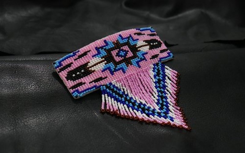 Beaded Hair Clips Native American Style Handmade Collection (Baby Pink)