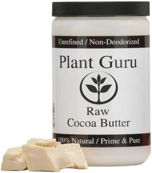 Raw Cocoa Butter 14.5 oz. 100% Pure Natural Unrefined FOOD GRADE Arriba Nacional Cacao Bean, Great For Chocolate Making, Soap, Lip Balm and Moisturizer For DIY Body Butters