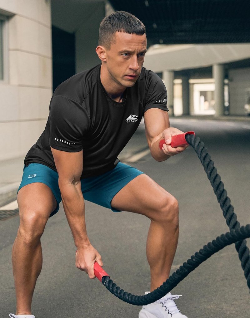 Men's UPF 50+ Sun Protection Workout T-Shirt - Moisture-Wicking Rash Guard for Beach & Hiking