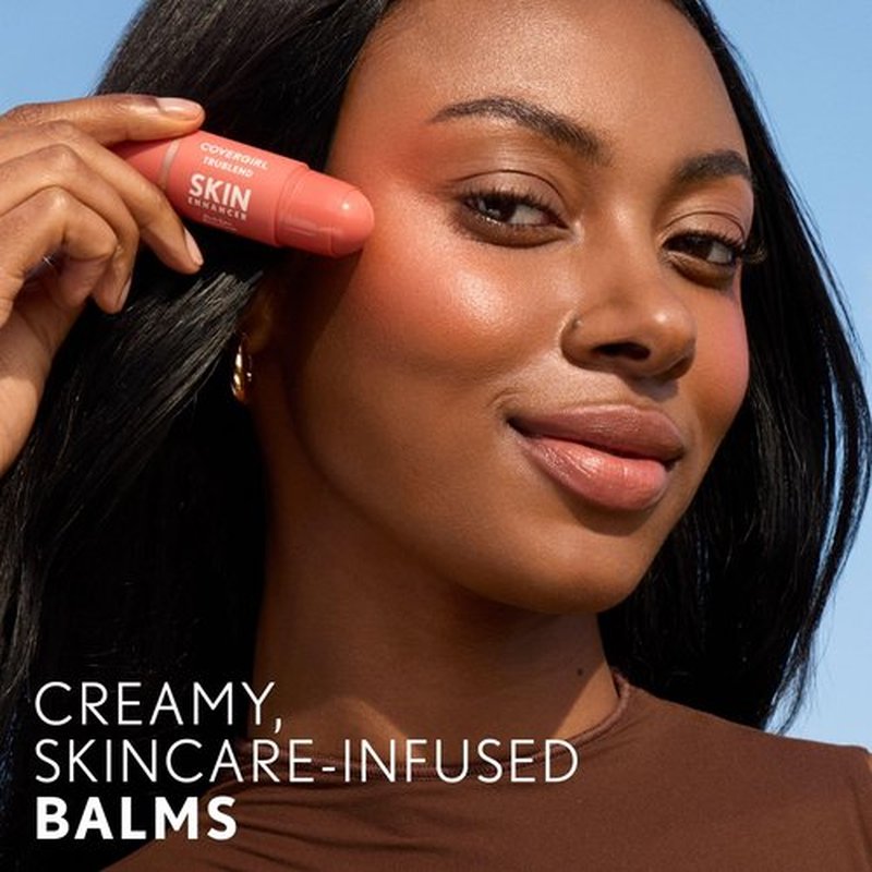 CoverGirl Trublend Skin Enhancer Balm Stick, 230 Bubblegum Pop, Blush Stick, Vegan Formula, Easy to Use, Glides on Effortlessly, Non-Greasy, Doesn't Crease, 0.21oz