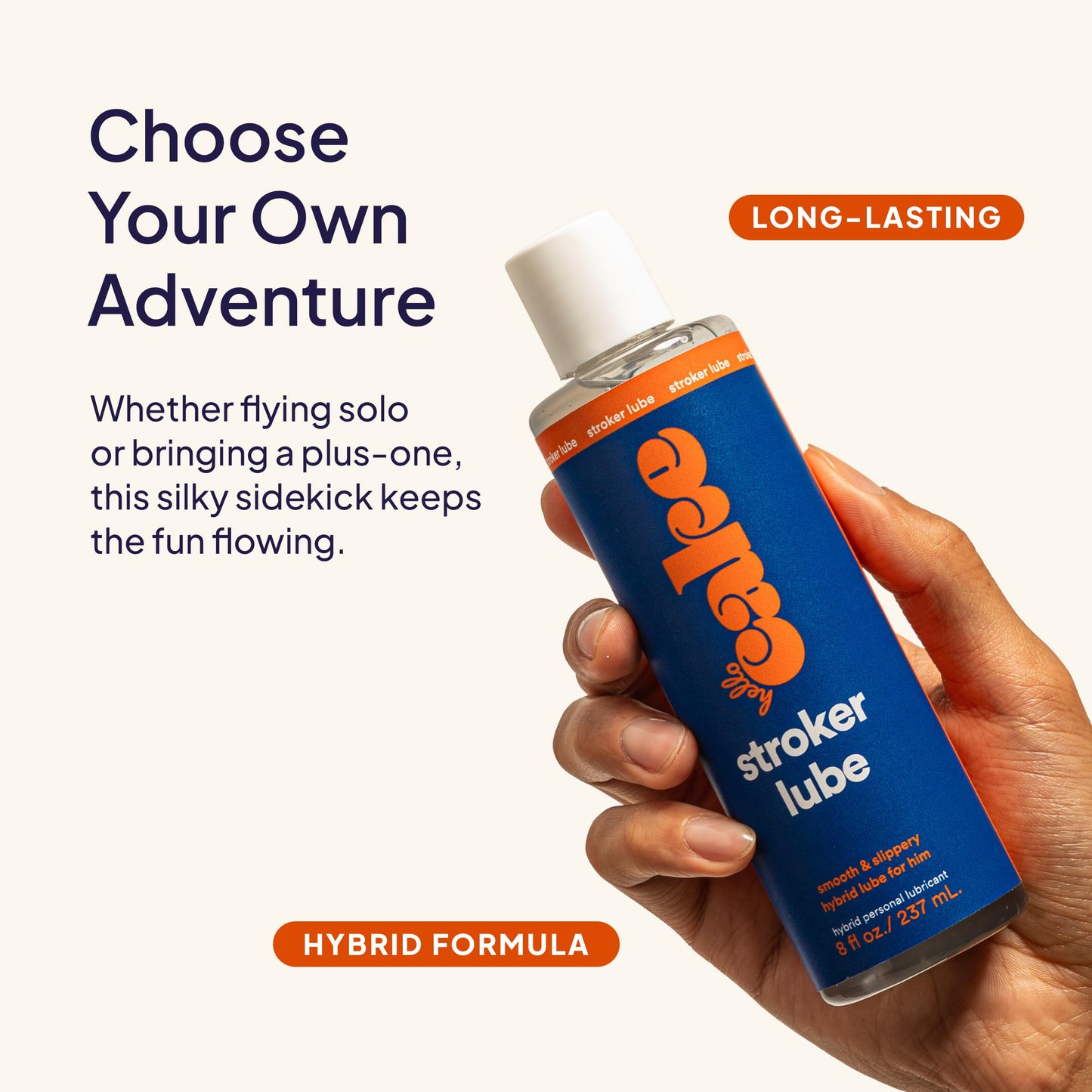 Hello Cake Stroker Lube - Silicone and Water-Based Hybrid Personal Lubricant, for Men’s Solo Play, 8 fl oz