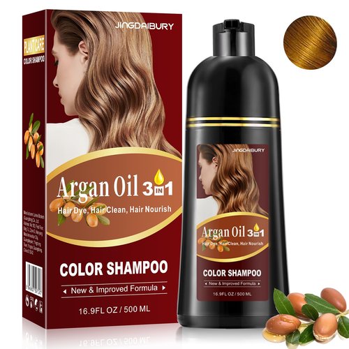 NCEPROHR Blonde Brown Hair Dye Shampoo 3 in 1, Argan Oil Shampoo Hair Dye for Light Shade, Hair Color Shampoo for Women & Men, Blonde Shampoo Hair Color Easy to Use & Long Lasting Blonde Dye Shampoo