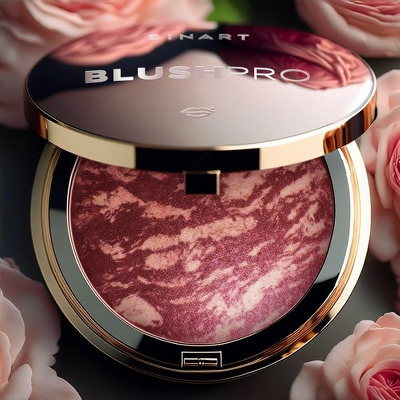 SINART Baked PRO Blush. Brighten Lighting Highly Glow Marbleized Blush. Lightweight Shimmery Satin Face Makeup. Cruelty-Free Powder Blush. Shape, Contour & Highlight Face (B3, D60)