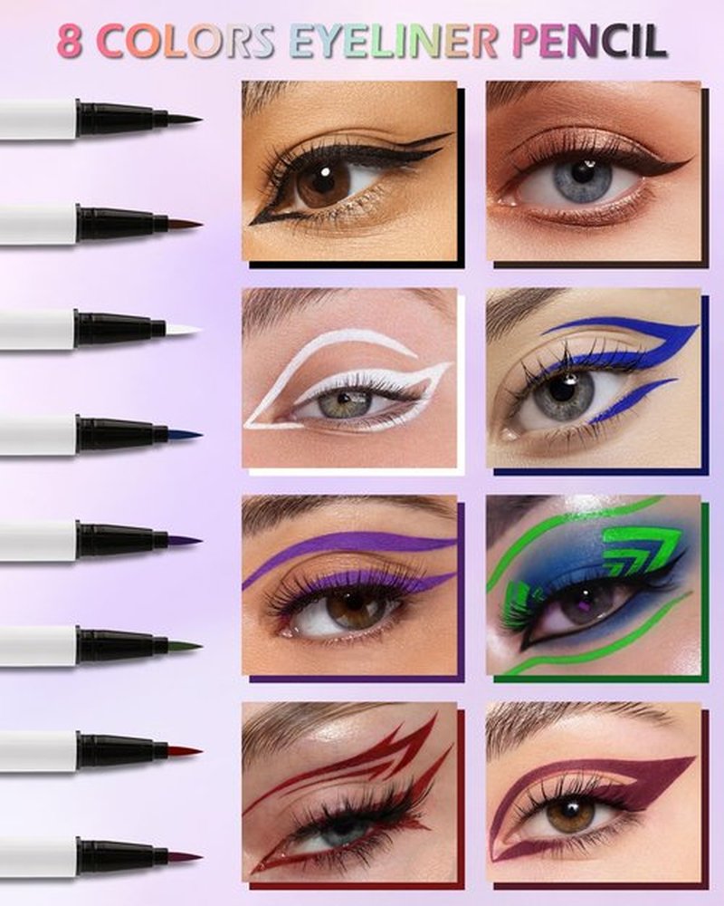Black Matte Liquid Eyeliner, Waterproof Long Lasting Eyeliner Pencil, Smudge Proof, Quick-Dry, Ultra-Fine Tip, High Pigmented Smooth Glide Eye Liner Pen Makeup for Mature Women, Delineador De Ojos-01