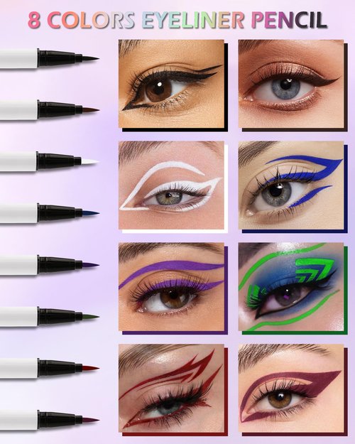 Brown Matte Liquid Eyeliner, Waterproof Long Lasting Eyeliner Pencil, Smudge Proof, Quick-Dry, Ultra-Fine Tip & Smooth Application, High Pigmented Eye Liner Pen Makeup for Women, Delineador De Ojos-02