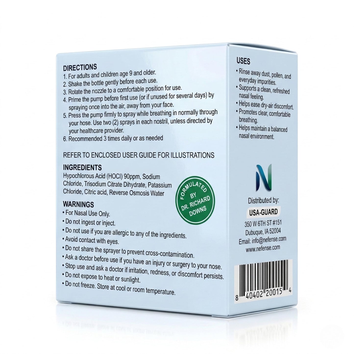 HypoNasal Daily Nasal Spray, Doctor Approved Hypochlorous Acid Antimicrobial Spray Cleanses Irritants Causing Allergies Inflammation Congestion Snoring and Irritation, Deep Sleep, Opens Airways