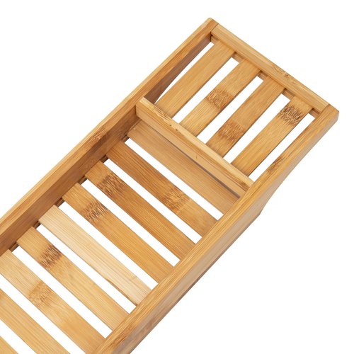 Mind Reader Bathtub Tray, Shower Organizer, Bathroom Accessory, Wood Tray, Rayon from Bamboo, 27.5" L x 5.75" Wx 1.75" H, Brown