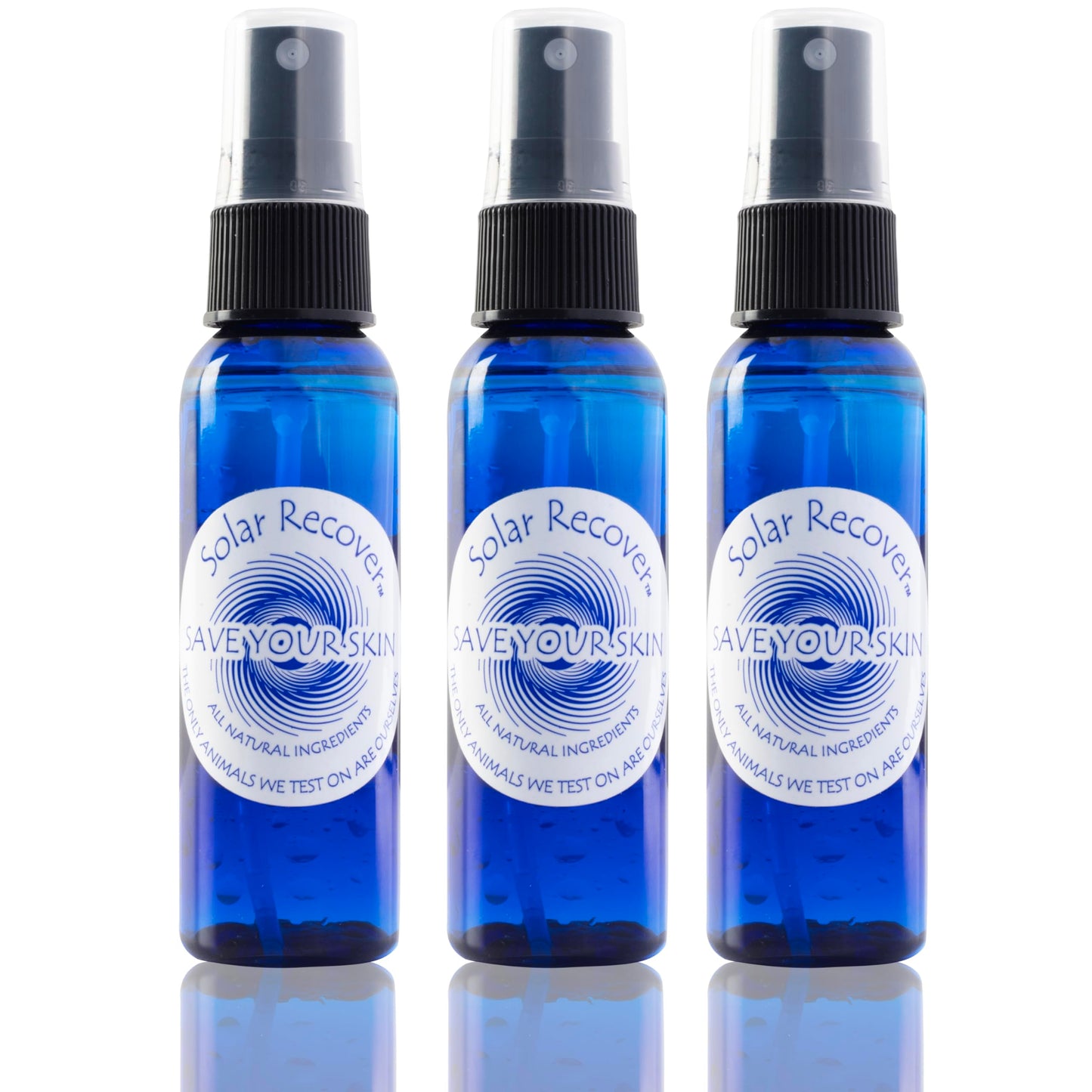 Solar Recover After Sun Moisturizing Spray Travel Size 3-Pack (2oz Each) – Hydrating Facial & Body Mist for Sunburn Relief, 2460 Sprays Per Bottle, Vitamin E & Calendula, All Natural After Sun Care