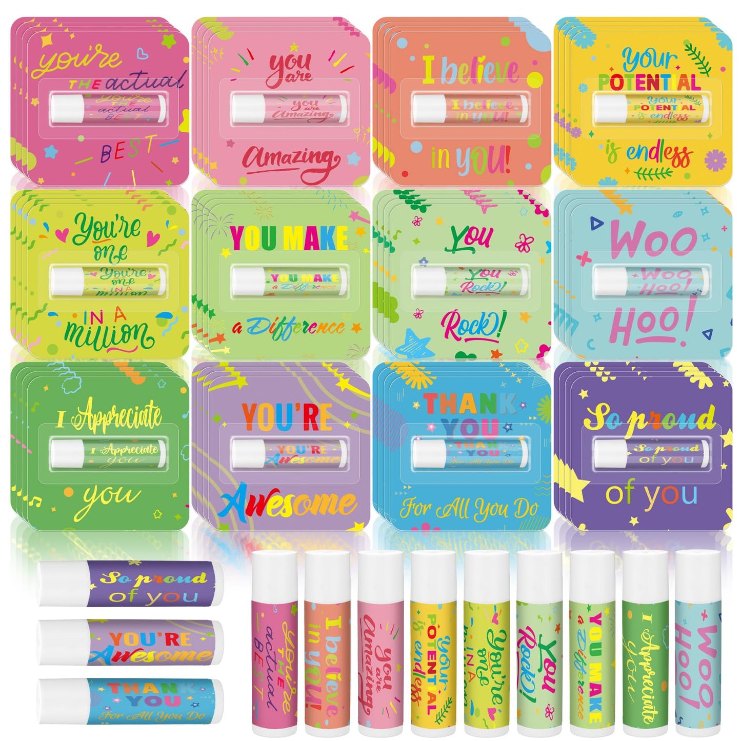 24 Pcs Employee Staff Teacher Appreciation Gifts in Bulk Lip Balms Inspirational Gift You're Balm Team Thank You Lip Balm Travel Size Motivational for Nurse Cna Coworker Volunteer Adult