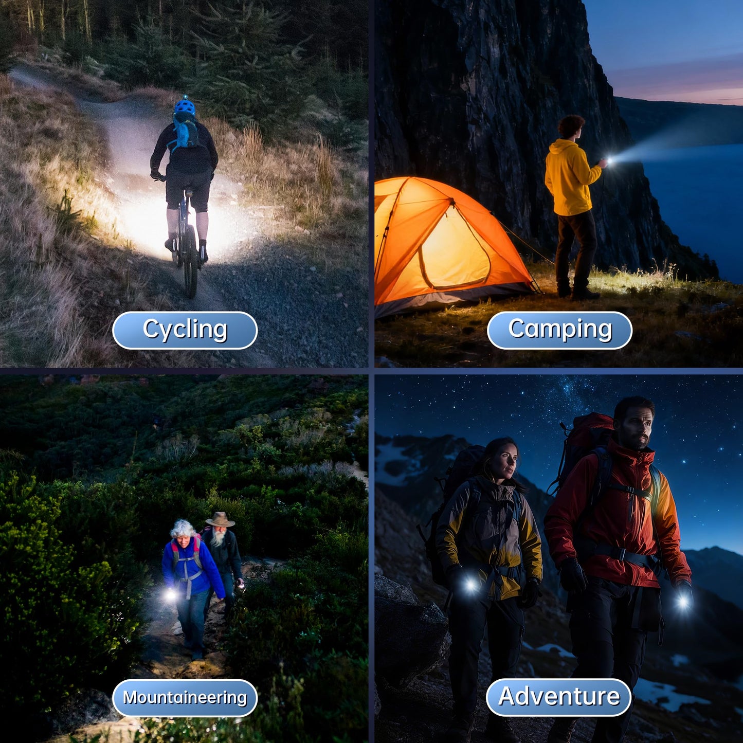 TrixHub Rechargeable LED Flashlights High Lumens 2Pack, Super Bright Zoomable Handheld Flash Light with LCD Digital Display, Powerful Emergency Linternas, Waterproof, Long Lasting, for Hiking Camping