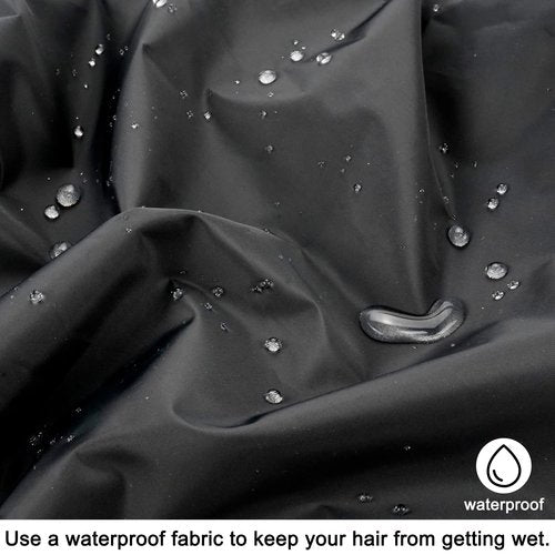 Reusable Shower Cap for Women, Large Waterproof Shower Bonnet Washable Elastic Band Bath Hair Hat for Long Hair, Braids(Black&Navy)