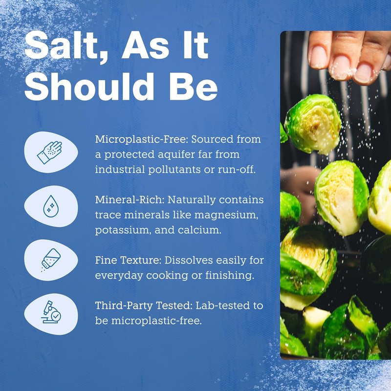 Vera Salt Fine Spring Salt - Hand-Harvested White Crystals from Spain - 300g Pack | Natural Minerals, Fine Texture