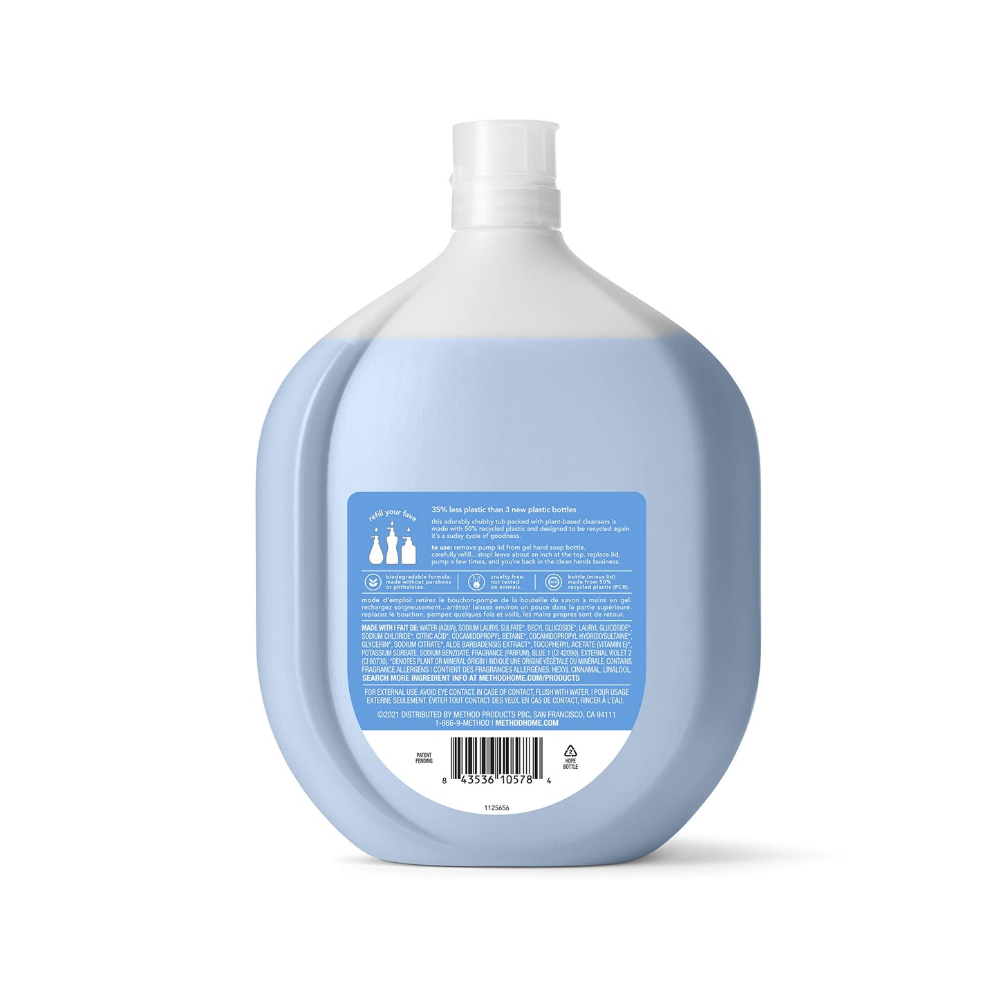 Method Gel Hand Soap Refill, Sea Minerals, Biodegradable Formula, 34 Fl Oz (Pack of 2)