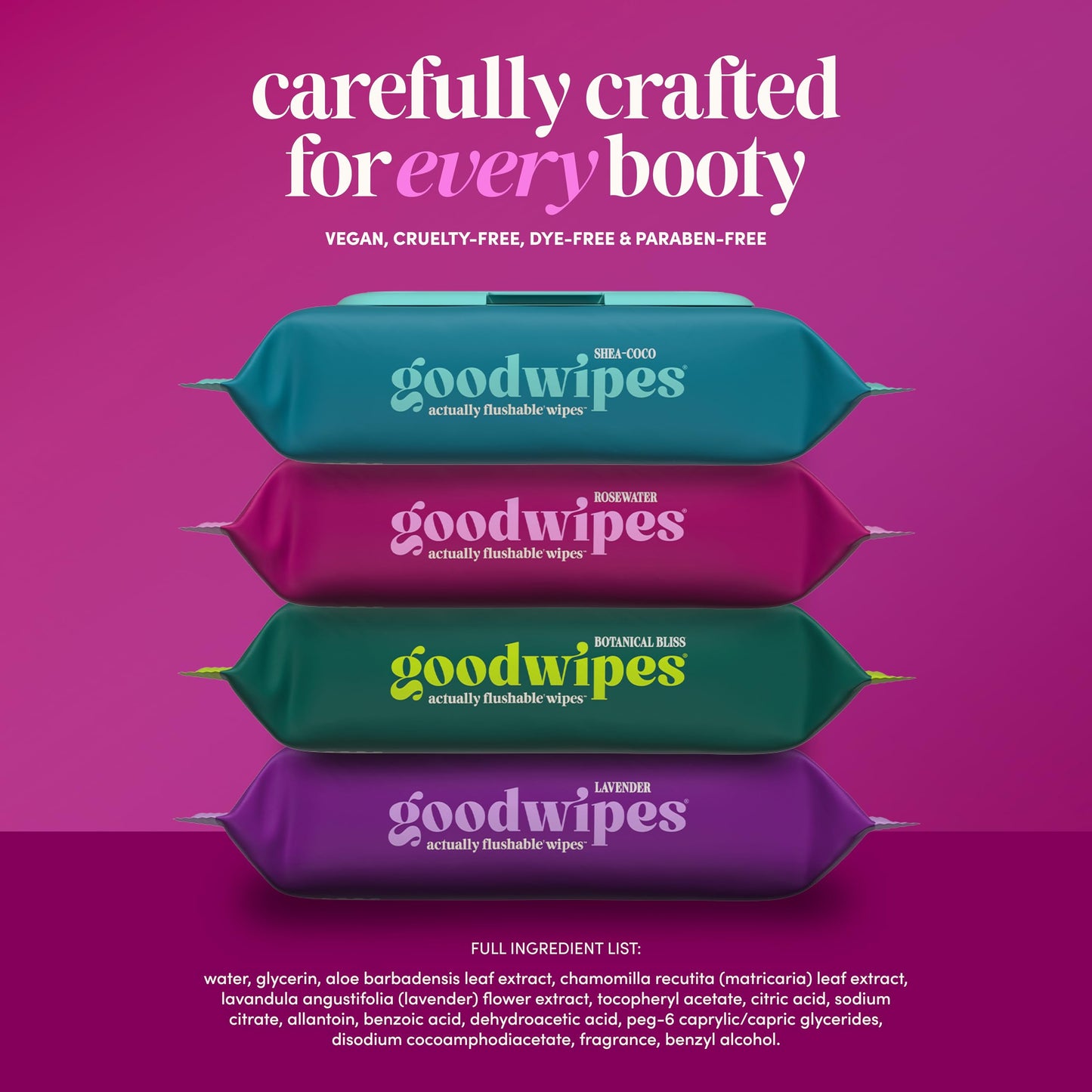 goodwipes Flushable Wipes Bulk Pack, Rosewater Adult Wet Wipes for Women & Men, Sewer & Septic Safe, Toilet & Bathroom Essentials, Extra Large, 418 Count (8 Packs and 1 Travel Pack)