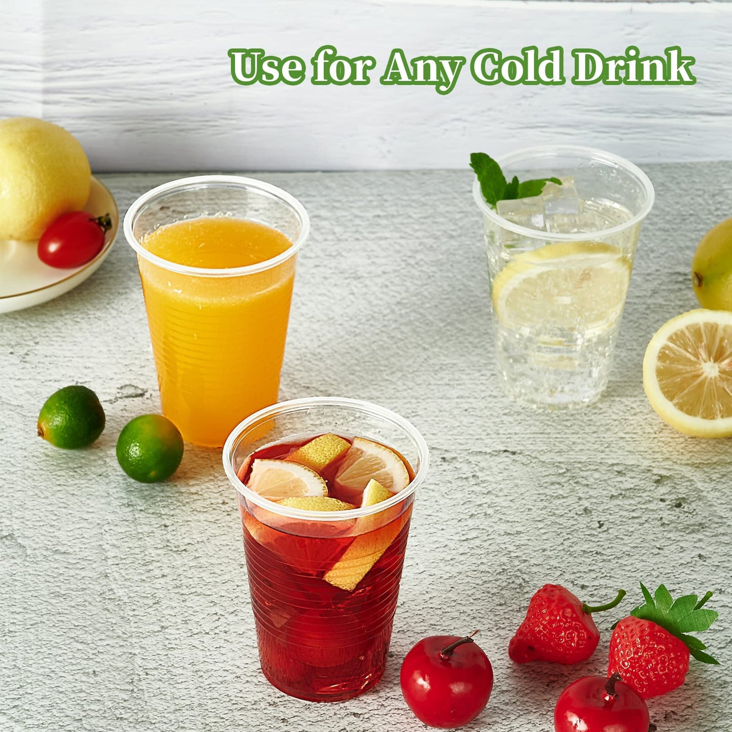 Vplus 500 Pack 9 OZ Clear Plastic Individually Wrapped PP Cups for Hotel