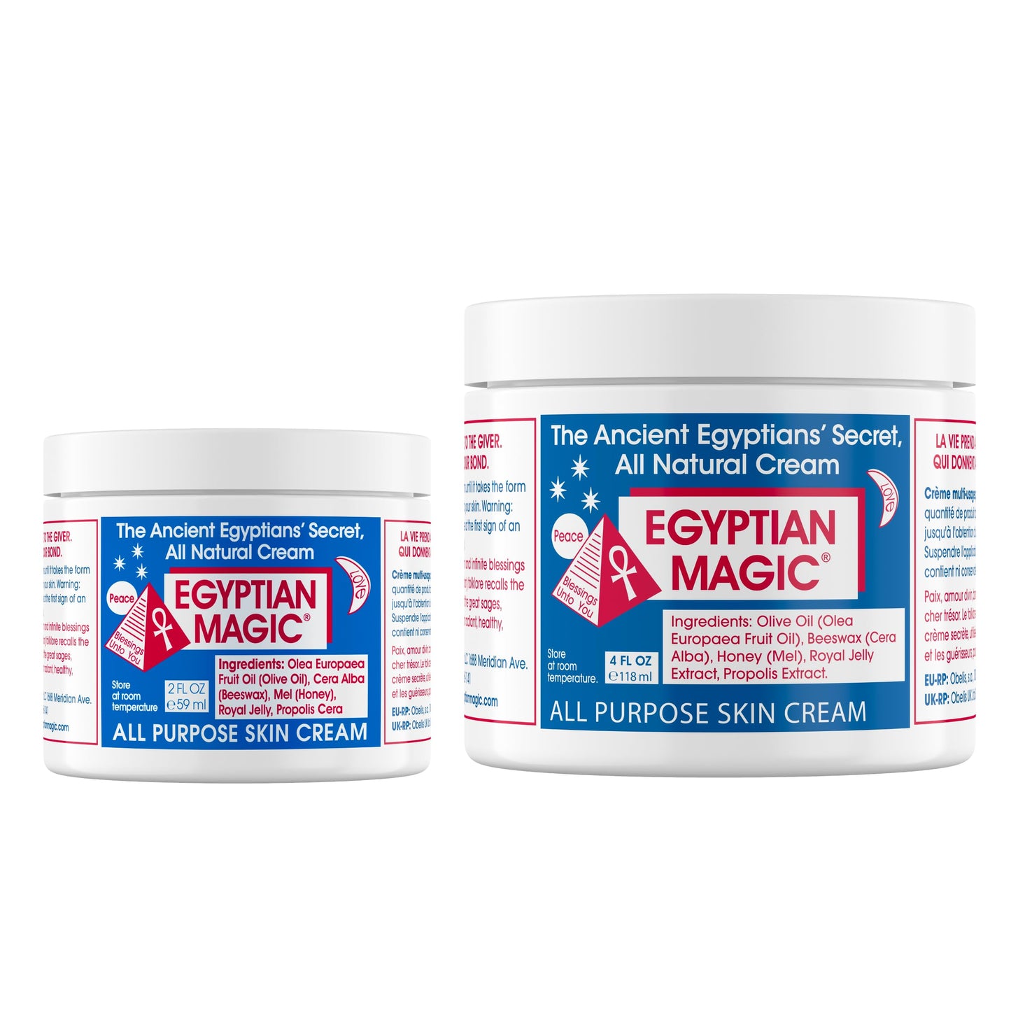 Egyptian Magic - All Purpose Face, Body, and Dry Skin Moisturizing Cream, Skin Protectant for Women & Men, 4 & 2oz Bundle