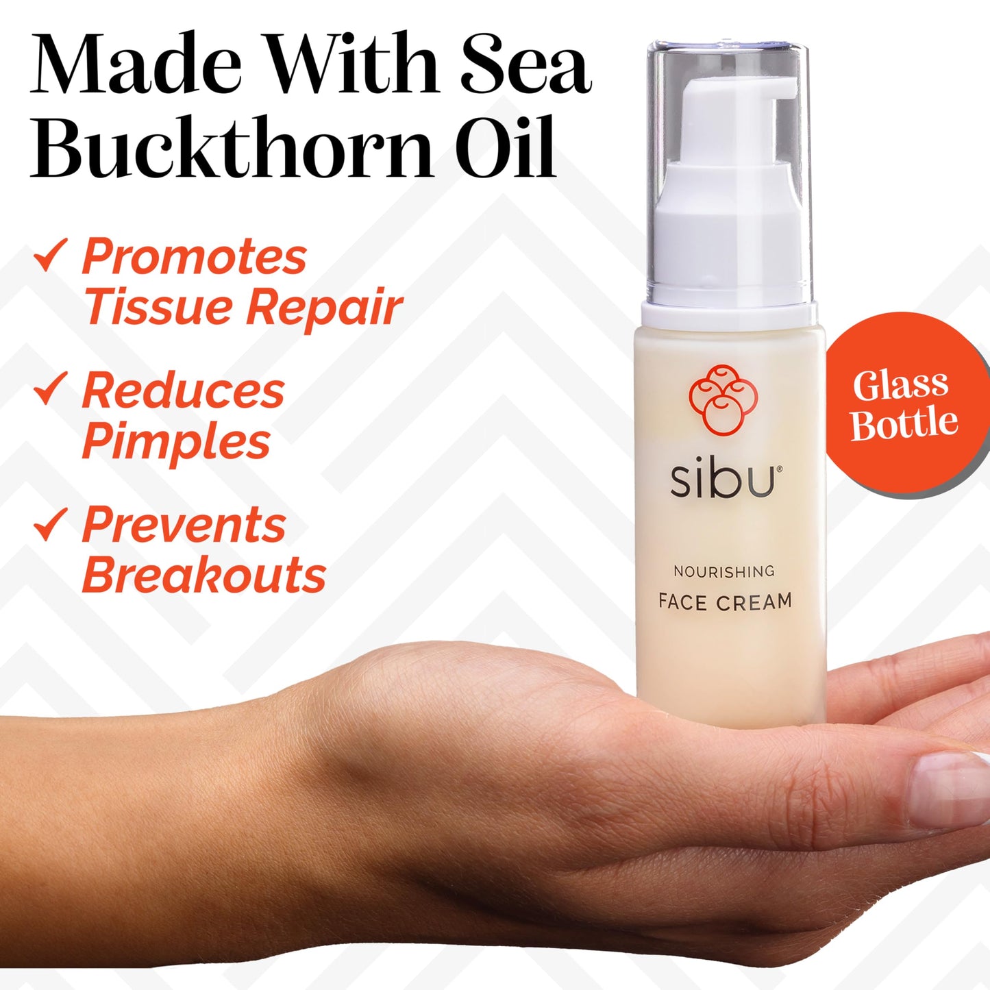 sibu Sea Buckthorn Nourishing Face Cream (1oz), Lightweight and Hydrating Face Cream – Amazing for Sensitive Skin, Breakouts, & Irritation