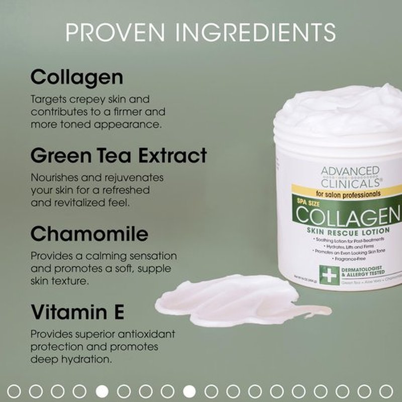 Advanced Clinicals Collagen Firming Cream + Green Coffee Bean Oil Cellulite Body Lotion Moisturizer Skin Care Set, Anti Aging Firming & Tightening Dry Skin Rescue Face & Body Cream Set, 16oz (2-Pack)