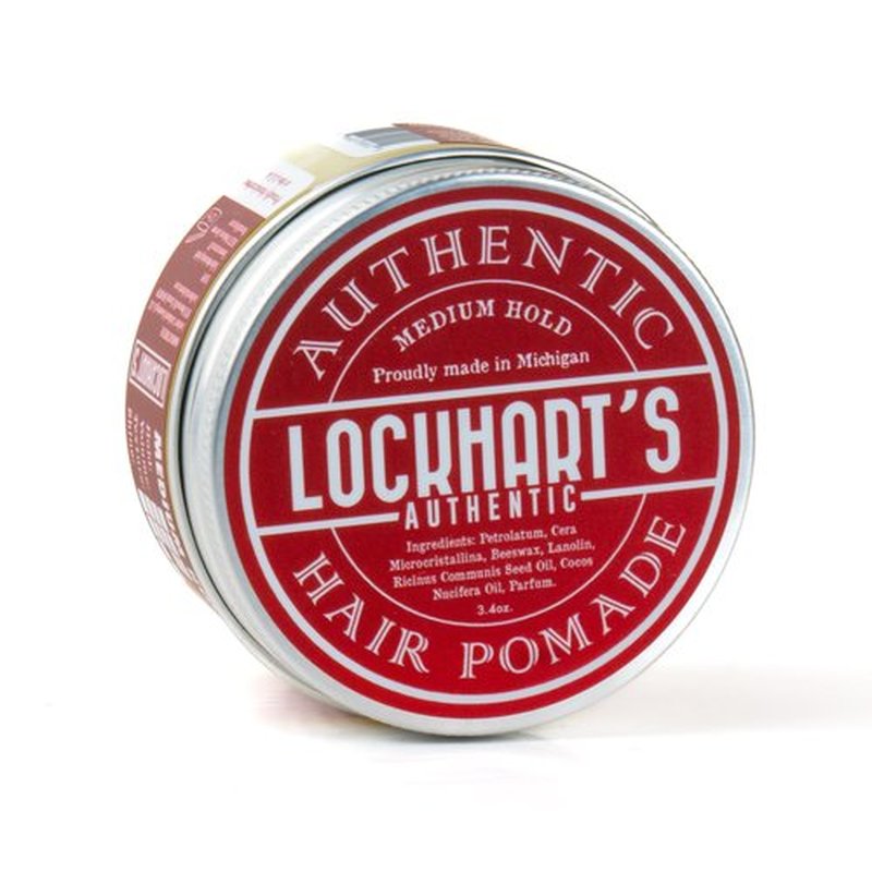 Lockhart’s Authentic Handcrafted Medium Hold Hair Pomade, Medium Shine, Sandalwood Vetiver Scent, 3.4oz