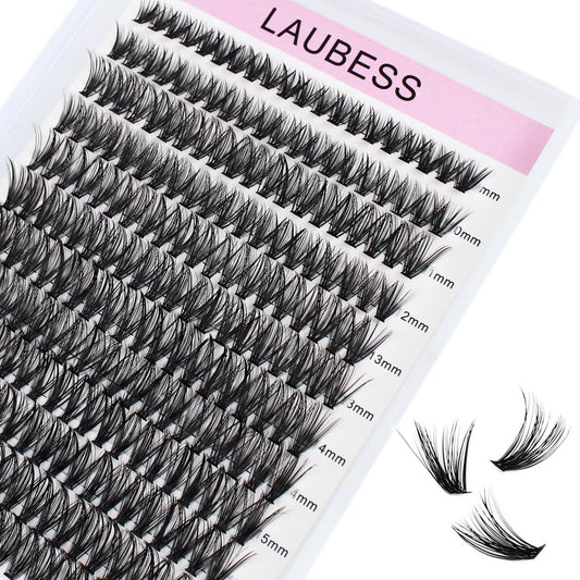 Lash Clusters Extensions 240pcs 40D DIY Eyelash Extension Long Individual Lashes Natural Look Faux Mink Cluster Lashes C Curl Mixed Length (40D-0.07C-9-16mm)