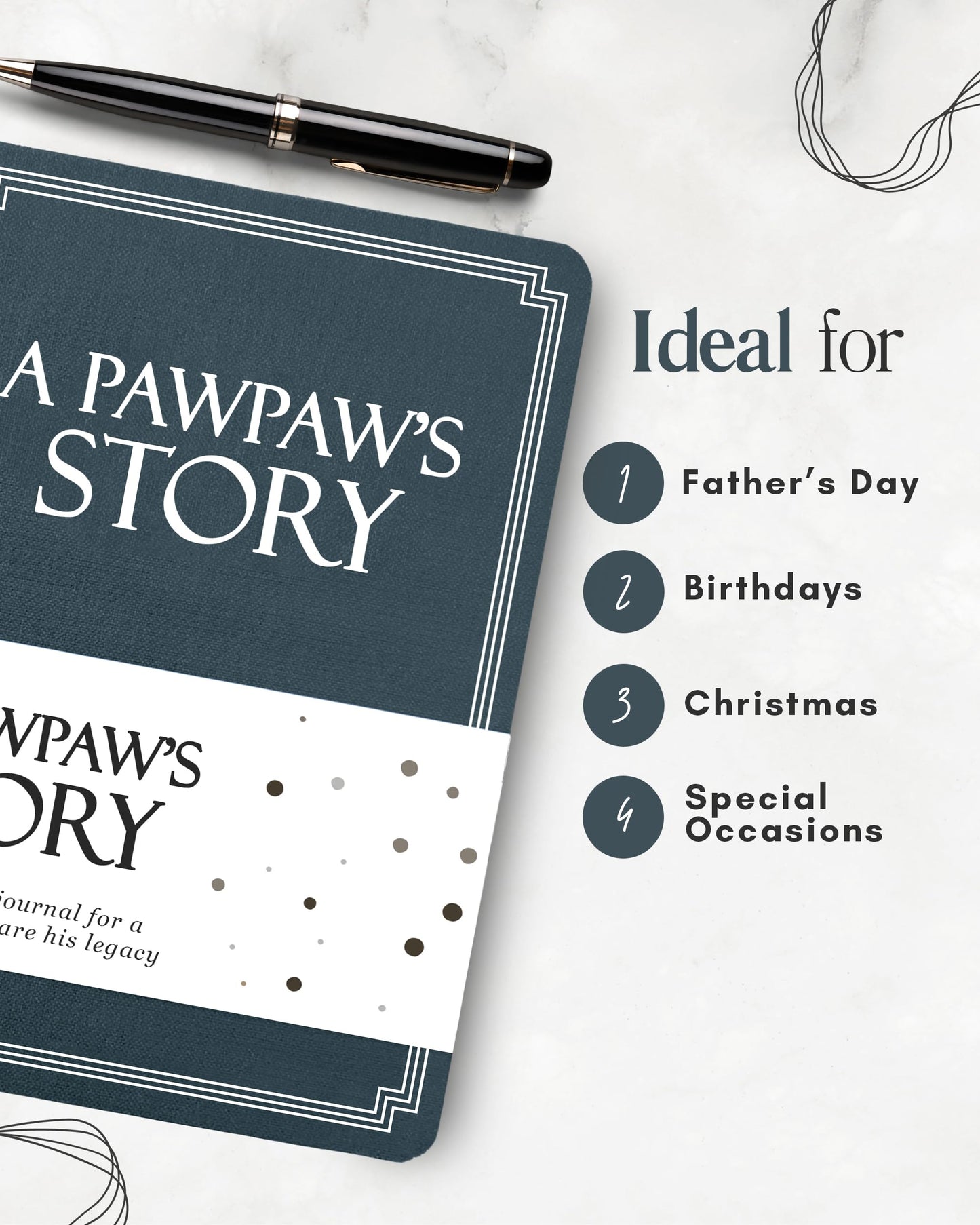 Pawpaw's Life Story Journal (Hardcover): A Meaningful Keepsake for Pawpaw to Share His Journey and Memories, Book Includes 250+ Prompt, Sentimental Gift for Father's Day, Birthday & Christmas
