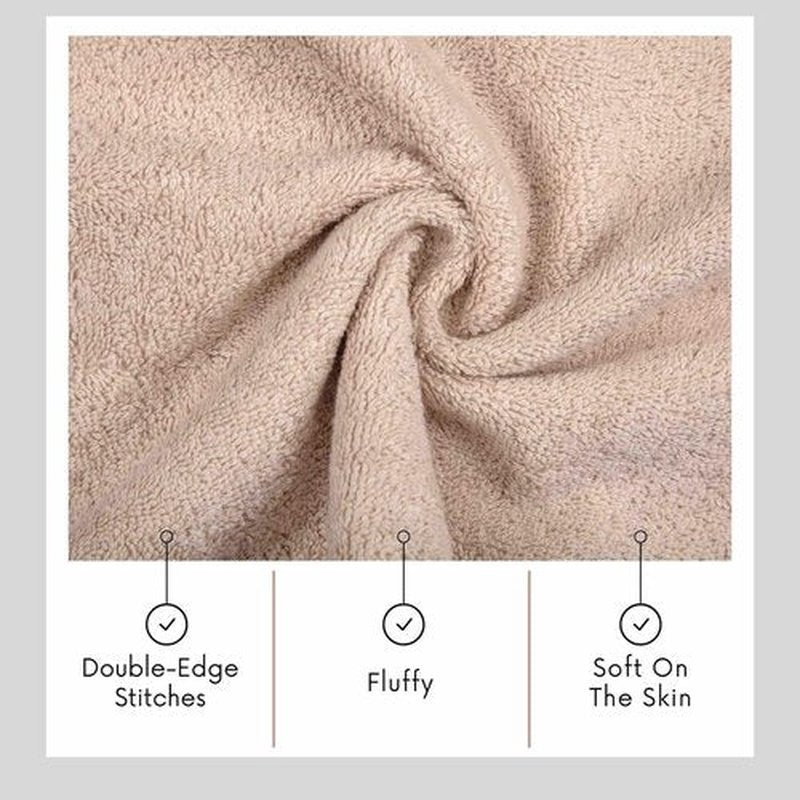 TEXTILOM Washcloths for Body and Face – Hotel and Spa Quality & Soft & Absorbent & Quick Dry Wash Cloths for Your Body – 100% Turkish Cotton Wash Clothes Towel Set of 4 (13 x 13 inches) - Beige