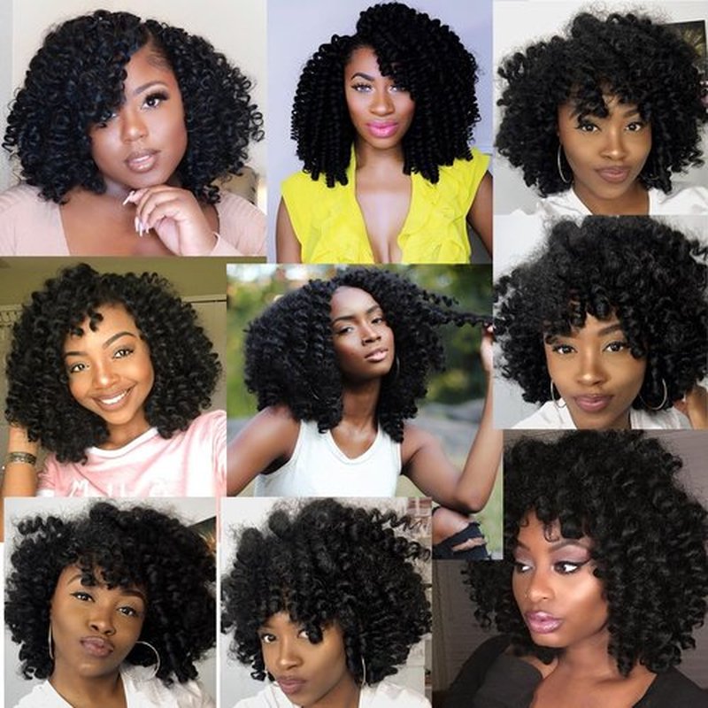 Wand Curl Crochet Braids Hair 8 Inch Jamaican Wand Curl Ombre Crochet Hair Jamaican Bounce Crochet Hair Colored Crochet Braids Ringlet Twist Hair Extension Crochet Hair(5PCS,1BP30)