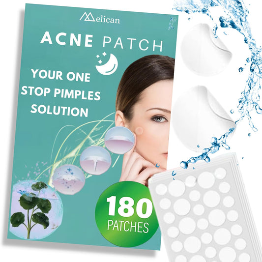 MELICAN Pimple Patches - Hydrocolloid Acne Treatment | 180 Count, 8mm & 12mm Sizes